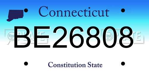 BE26808 Connecticut License Plate