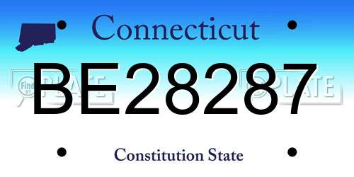 BE28287 Connecticut License Plate