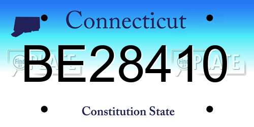 BE28410 Connecticut License Plate