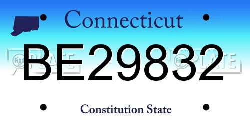 BE29832 Connecticut License Plate