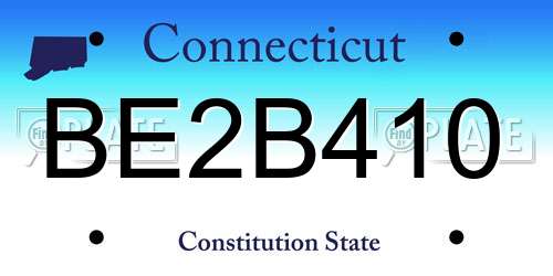 BE2B410 Connecticut License Plate