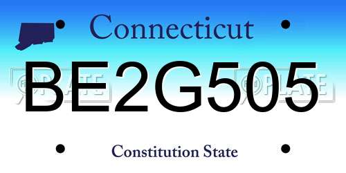 BE2G505 Connecticut License Plate