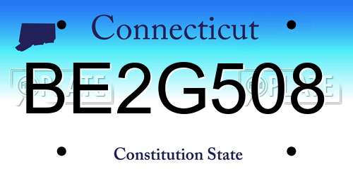 BE2G508 Connecticut License Plate