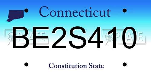 BE2S410 Connecticut License Plate