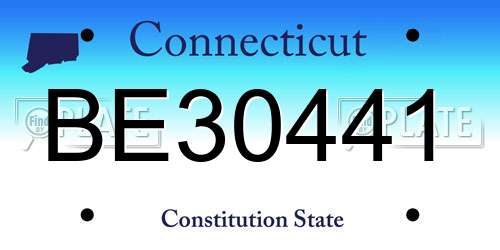 BE30441 Connecticut License Plate