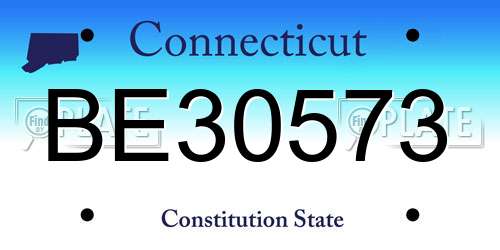 BE30573 Connecticut License Plate