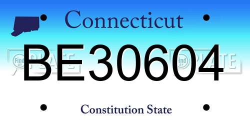BE30604 Connecticut License Plate