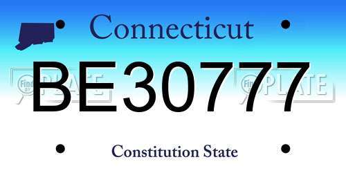 BE30777 Connecticut License Plate