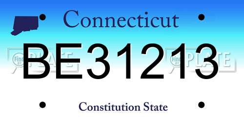 BE31213 Connecticut License Plate