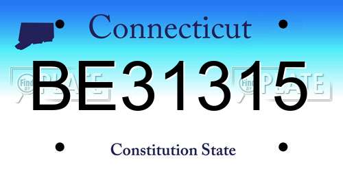 BE31315 Connecticut License Plate