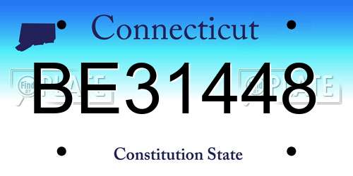 BE31448 Connecticut License Plate