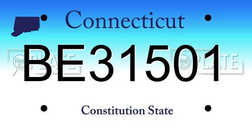 BE31501 Connecticut License Plate