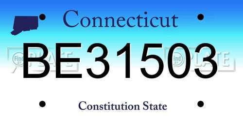 BE31503 Connecticut License Plate