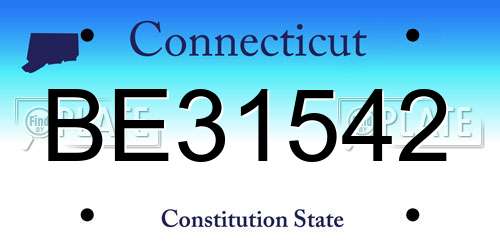 BE31542 Connecticut License Plate