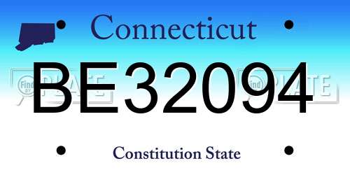 BE32094 Connecticut License Plate