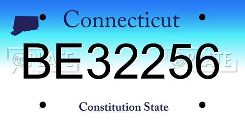BE32256 Connecticut License Plate
