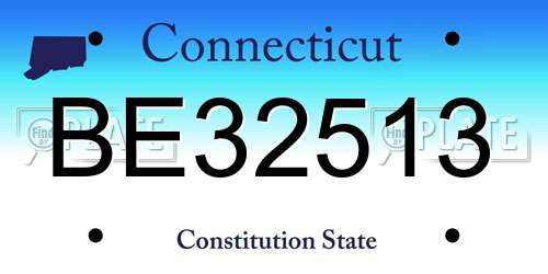 BE32513 Connecticut License Plate