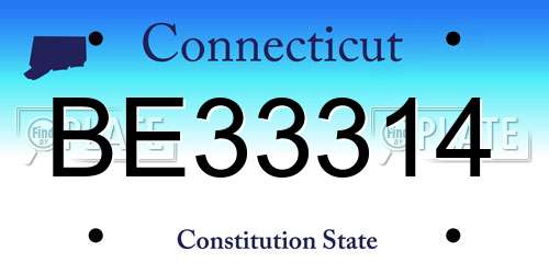 BE33314 Connecticut License Plate