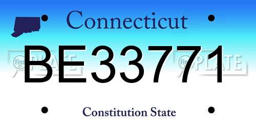 BE33771 Connecticut License Plate