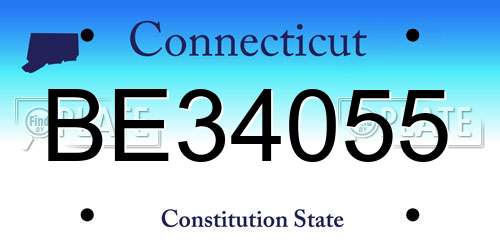 BE34055 Connecticut License Plate