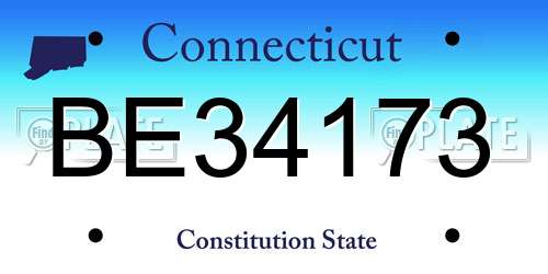 BE34173 Connecticut License Plate