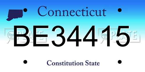 BE34415 Connecticut License Plate