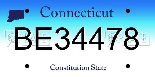 BE34478 Connecticut License Plate