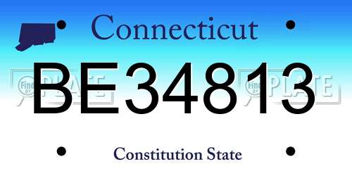 BE34813 Connecticut License Plate