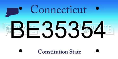 BE35354 Connecticut License Plate