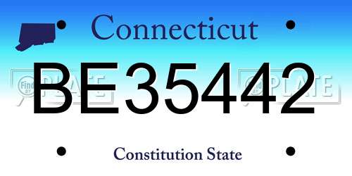 BE35442 Connecticut License Plate