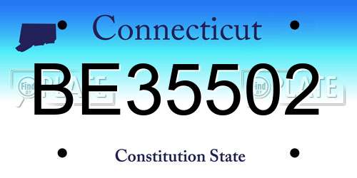 BE35502 Connecticut License Plate