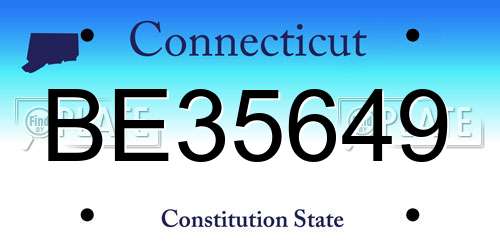 BE35649 Connecticut License Plate