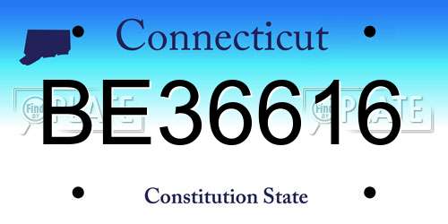 BE36616 Connecticut License Plate