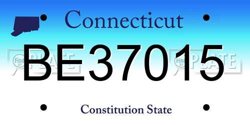 BE37015 Connecticut License Plate