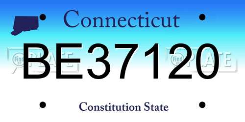 BE37120 Connecticut License Plate