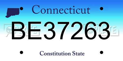 BE37263 Connecticut License Plate