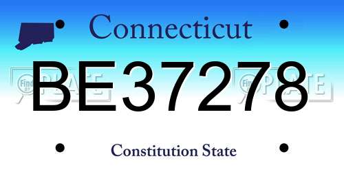 BE37278 Connecticut License Plate