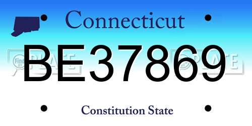 BE37869 Connecticut License Plate