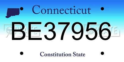 BE37956 Connecticut License Plate