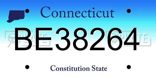 BE38264 Connecticut License Plate