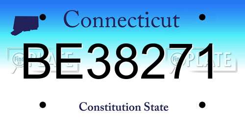 BE38271 Connecticut License Plate