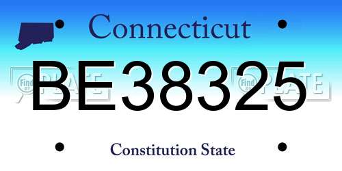 BE38325 Connecticut License Plate