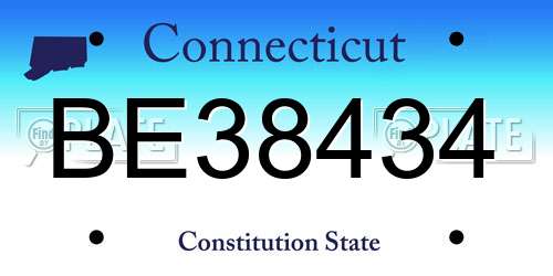BE38434 Connecticut License Plate