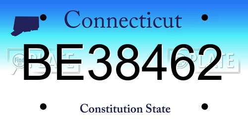 BE38462 Connecticut License Plate