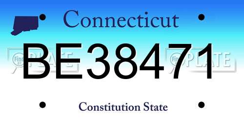 BE38471 Connecticut License Plate