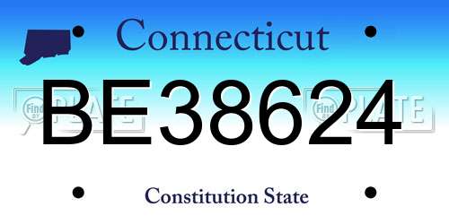 BE38624 Connecticut License Plate