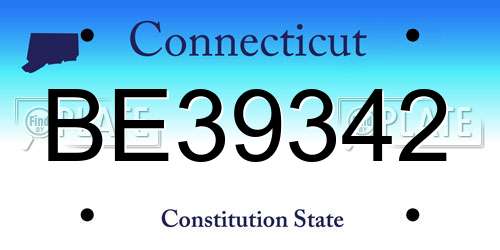 BE39342 Connecticut License Plate