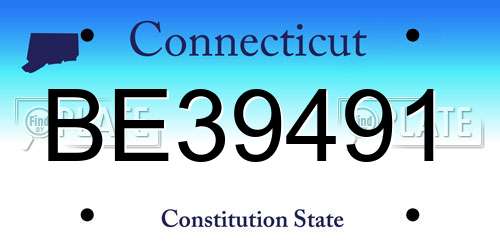 BE39491 Connecticut License Plate