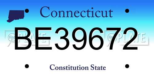 BE39672 Connecticut License Plate