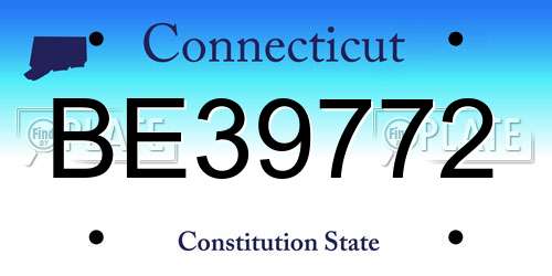 BE39772 Connecticut License Plate